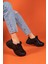 Kadın Siyah Sneaker Düz Taban Ortapedik İç Taban ile Rahat Kullanım 4