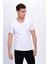 Erkek Basic Likralı V-Yaka T-Shirt - T-339 - Beyaz - Xl 3