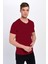 Erkek Basic Likralı V-Yaka T-Shirt - T-339 - Bordo - Xxl 2