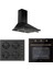 Siyah Rustik Ankastre Set - ARF6607B01 Fırın, ARO5620B01 Ocak, 2120B01 60 cm Davlumbaz 1