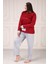 Baskılı Kadın Battal Pijama Takım 4