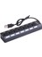 7-Port USB 2.0 Hub W / Yüksek Hızlı Adaptör Açma / Kapalı Anahtarı Pc Ayırıcı Siyah Için (Yurt Dışından) 1