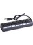 7-Port USB 2.0 Hub W / Yüksek Hızlı Adaptör Açma / Kapalı Anahtarı Pc Ayırıcı Siyah Için (Yurt Dışından) 3