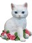 Yaratıcı Kedi Heykelcik Reçine Heykeli Masaüstü Ev Bahçe Gül Için Mikro Peyzaj (Yurt Dışından) 1