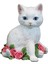 Yaratıcı Kedi Heykelcik Reçine Heykeli Masaüstü Ev Bahçe Gül Için Mikro Peyzaj (Yurt Dışından) 2