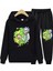 Büyük Beden Kapüşonlu Rıck And Morty Göğüs Baskılı Oversize Yeni Stil Dış Mekan Erkek Eşofman Takımı 1