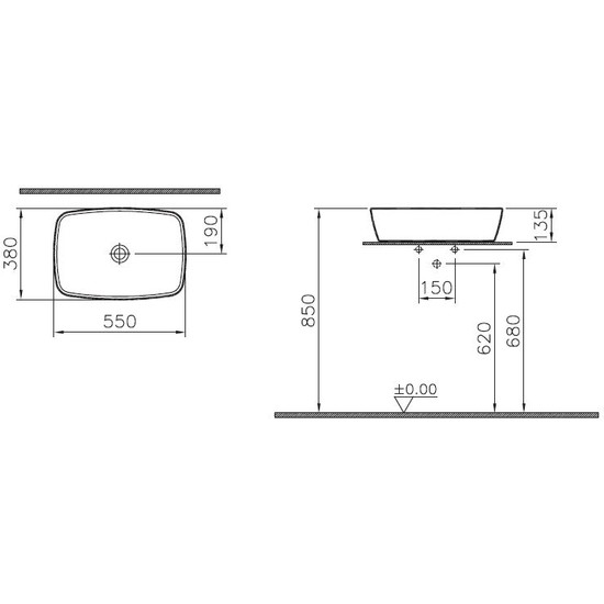 Раковина vitra shift 7075b003 0016 55 см в интерьере