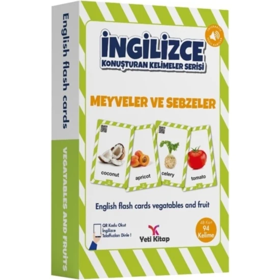 Yeti Kitap Ingilzce Kelime Kartları Meyveler ve Sebzeler (Ciltli)