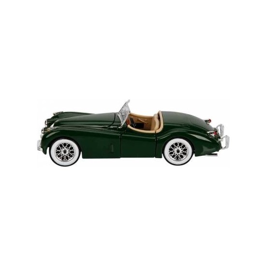 Bburago Jaguar XK 120 Roadster 1951 Green - 1:24 Scale Die-Cast Model Car With Opening Doors & Hood - View #2