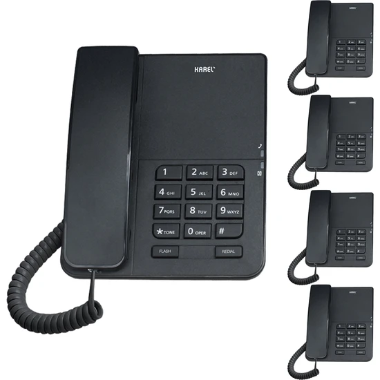 Karel TM140 Siyah Analog Telefon 5'li Fırsat Paketi