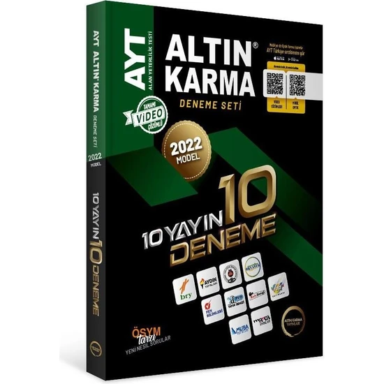 Altın Karma Yayınları AYT 2022 10 Farklı Yayın 10 Deneme Seti