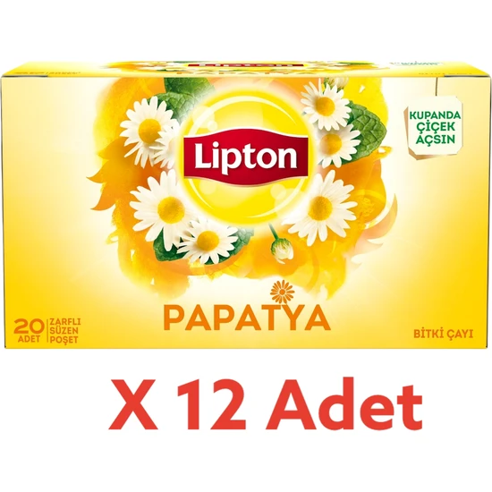 Lipton Papatya Bitki Süzen Bardak Poşet Çayı 20LI x 12 Adet