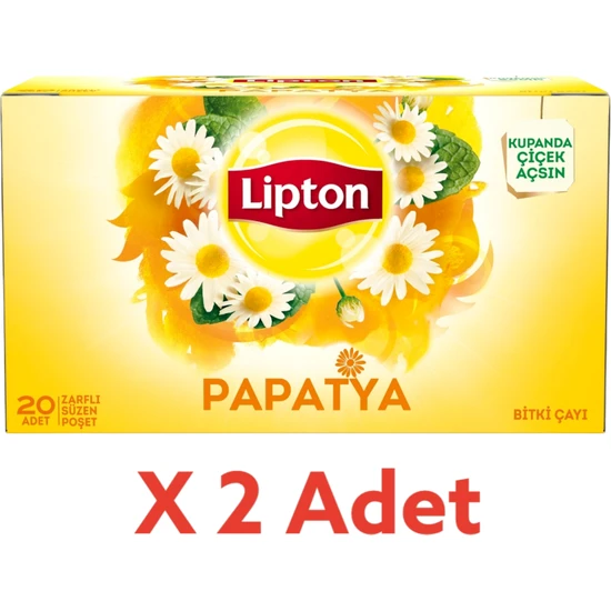 Lipton Papatya Bitki Süzen Bardak Poşet Çayı 20LI  x 2 Adet