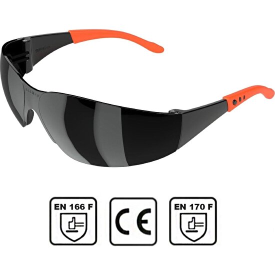 BADEM10 Sembol Iş Güvenlik Gözlüğü Kaynak Koruyucu Gözlük S500 Siyah
