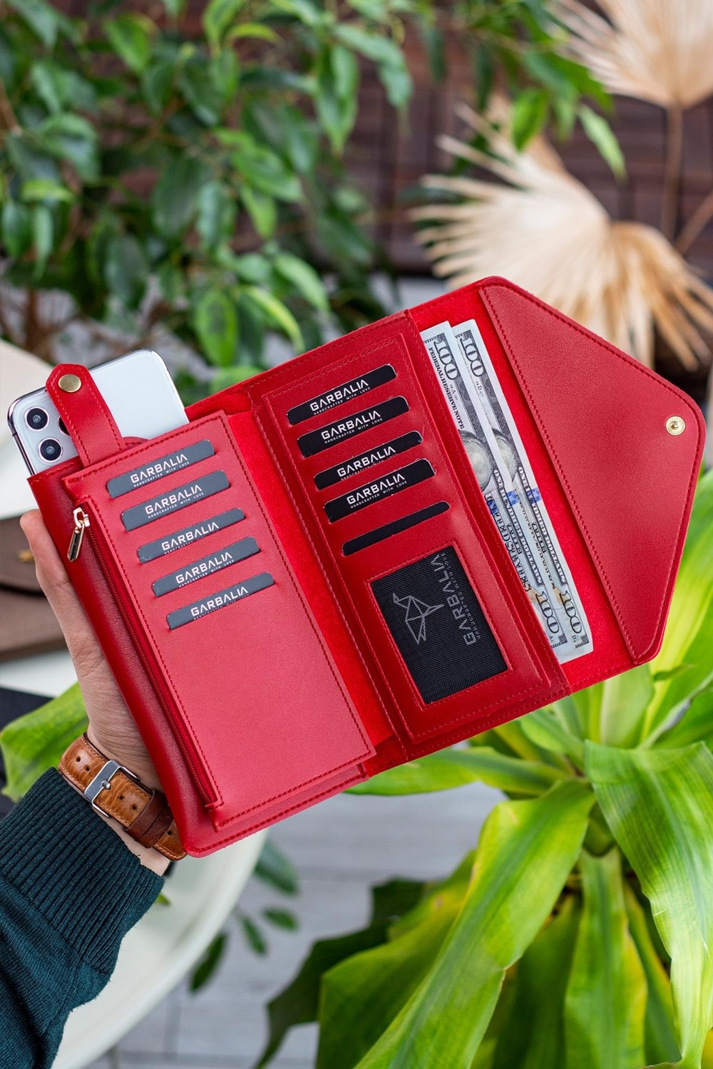 Garbalia Envelope Telefon ve Bozuk Para Bölmeli Zarf Model Kadın Cüzdan görsel 7