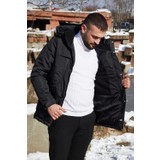 Freemen Erkek Kapüşonlu,  Polar Astarlı, Kışlık Mont & Kaban & Parka