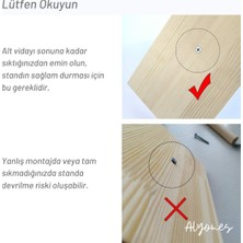 Alyones Ahşap Kuş Eğitim Standı, Portatif T Tünek 15 cm