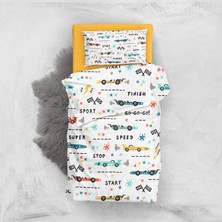 Monohome Race Car 3D Pamuk Saten Bebek Nevresim Takımı