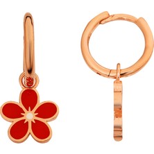 Apelda Kırmızı Papatya Küpe