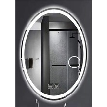 Global Led Mirror 35 x 55 cm Makyaj Aynalı Dokunmatik Tuşlu Buğu Yapmayan Ledli Elips Banyo Aynası