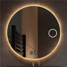 Global Led Mirror 70 cm Makyaj Aynalı Dokunmatik Tuşlu Buğu Yapmayan Ledli Yuvarlak Banyo Aynası