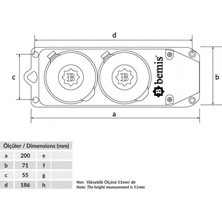 Bemis IP55 Trifaze Plastik Ikili Grup Priz 3X25A BK6-2504-4612
