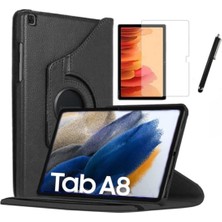 Fibaks Samsung Galaxy Tab A8 10.5 SM-X200 SM-X205 SM-X207 Uyumlu Kılıf A+ 360 Derece Dönebilen Kılıf + Ekran Koruyucu + Kalem Set Tablet Kılıfı