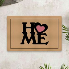 Vagonik Home Kalp Temalı Dijital Baskılı 50 x 70 cm. Dekoratif Çok Amaçlı İç ve Dış Kapı Paspası