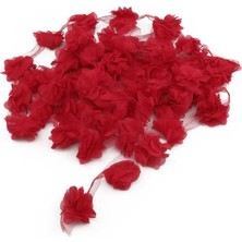 Simisso Lazer Kesim Şerit Çiçek Kırmızı 5m