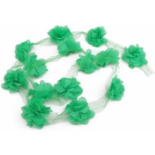 Simisso Lazer Kesim Şerit Çiçek Yeşil 1m