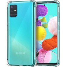 Smody Samsung Galaxy A71 Kılıf Silikon Şeffaf Köşeli Olex