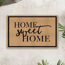 Vagonik Home Sweet Home Dijital Baskılı 50 x 70 Cm. Dekoratif Çok Amaçlı Iç ve Dış Kapı Paspası