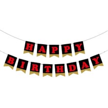 Kikajoy Happy Birthday Harf Afiş -Simli Altın-No:1