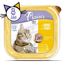 Plaisir Pate Hindi Etli 100GR Plaisir Yaş Kedi Kedi Maması 8 Adet