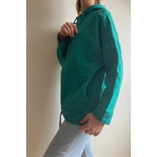 Belsima Butik Yeşil Kapüşonlu Oversize Sweatshirt