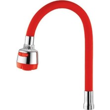 Beyazsu Ahcetech Esnek Kıvrılabilir Renkli Silikon Musluk Bataryası Başlığı Kubar Kırmızı Ahc-Kbrp