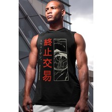 Rock&Roll Tek Göz Siyah Kesik Kol|kolsuz Atlet Erkek T-Shirt