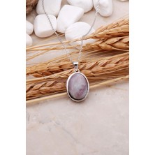 Sümer Telkari Ametist Taşlı Rodyumlu Gümüş Kolye 7450