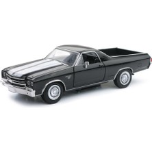 Sunman 1:25 Muscle Model Araba 18539 1970 Chevrolet El Camino Ss - Siyah Beyaz