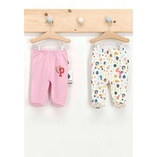 U.S. Polo Assn. Lisanslı Toz Pembe Kız Bebek 2'li Patikli Pantolon