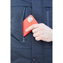 Freemen Erkek Kapüşonlu,  Polar Astarlı, Kışlık Mont & Kaban & Parka
