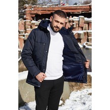 Freemen Erkek Kapüşonlu,  Polar Astarlı, Kışlık Mont & Kaban & Parka