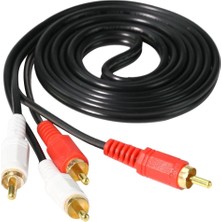 2rca Erkek 2rca Erkek Stereo Ses Kablosu Altın Ev Sineması Için Kaplama 1.2m(Yurt Dışından)