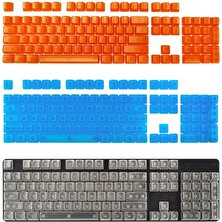 Dıy Şeffaf Keycaps Kiraz Mx / Clone Için Kaymaz Oem Profil Turuncu Saydam Anahtarları