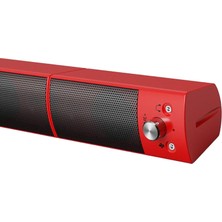 Bilgisayar Bluetooth Hoparlör Surround Ses Taşınabilir Masa Subwoofer Kırmızı