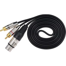 Rca Erkek Xlr 3 Pin Kadın Ses Kablosu Y-Splitter Konnektör 1.5m