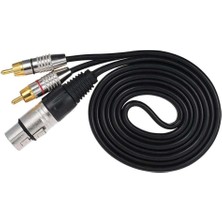 Rca Erkek Xlr 3 Pin Kadın Ses Kablosu Y-Splitter Konnektör 1.5m