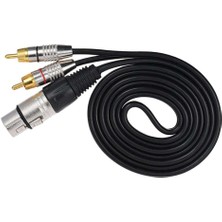 Rca Erkek Xlr 3 Pin Kadın Ses Kablosu Y-Splitter Konnektör 1.5m