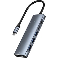 9 In 1 Usb-C Hub ile 4 K HDMI 3 Usb3.0 Sd & Tf Kart Okuyucu 100W Pd Şarj