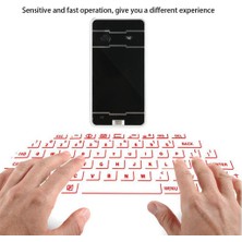 Kompakt Sanal Lazer Kablosuz Klavye ile / Smartphone Siyah Için Sesli Yayın